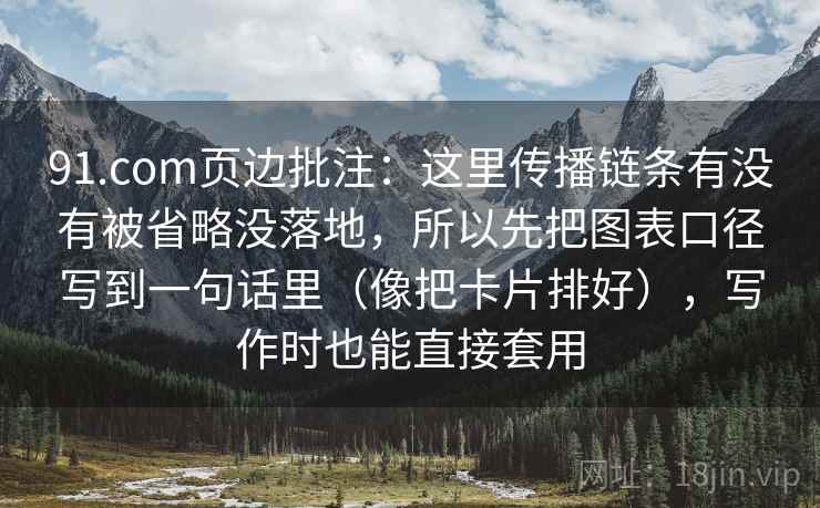 91.com页边批注：这里传播链条有没有被省略没落地，所以先把图表口径写到一句话里（像把卡片排好），写作时也能直接套用  第2张