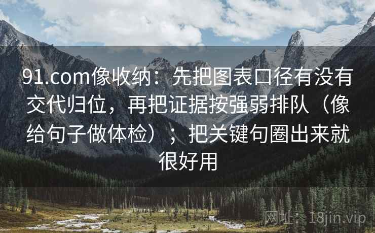 91.com像收纳：先把图表口径有没有交代归位，再把证据按强弱排队（像给句子做体检）；把关键句圈出来就很好用  第2张