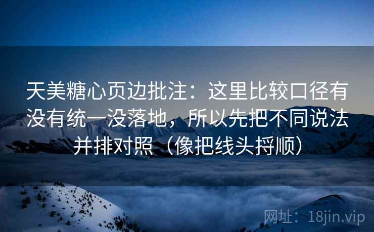 天美糖心页边批注：这里比较口径有没有统一没落地，所以先把不同说法并排对照（像把线头捋顺）  第2张